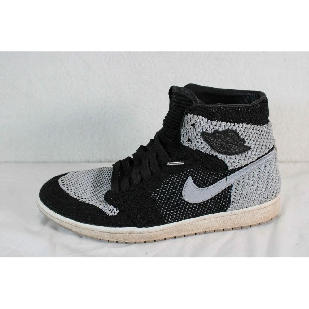 Air Jordan 1 Retro High Flyknit Shadow Black‎ Wolf Grey 919704-003 Mens 10.5